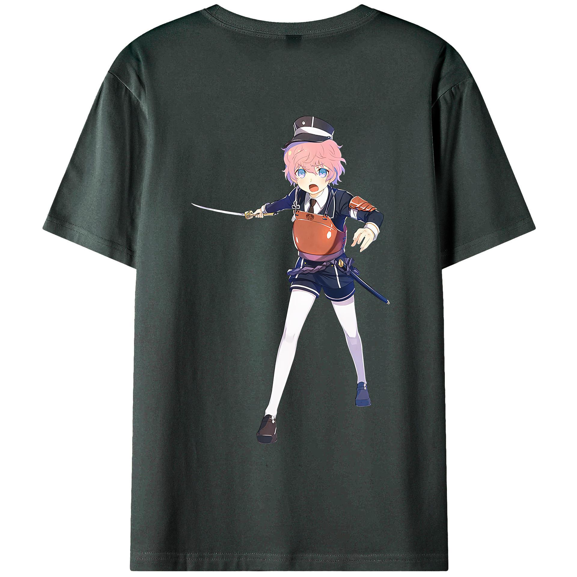 （画像用） 刀剣乱舞 Touken Ranbu 綿100％ メンズ半袖Tシャツ（バックプリント） 通気性